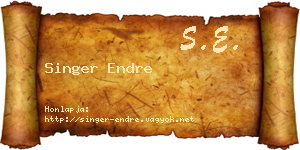 Singer Endre névjegykártya